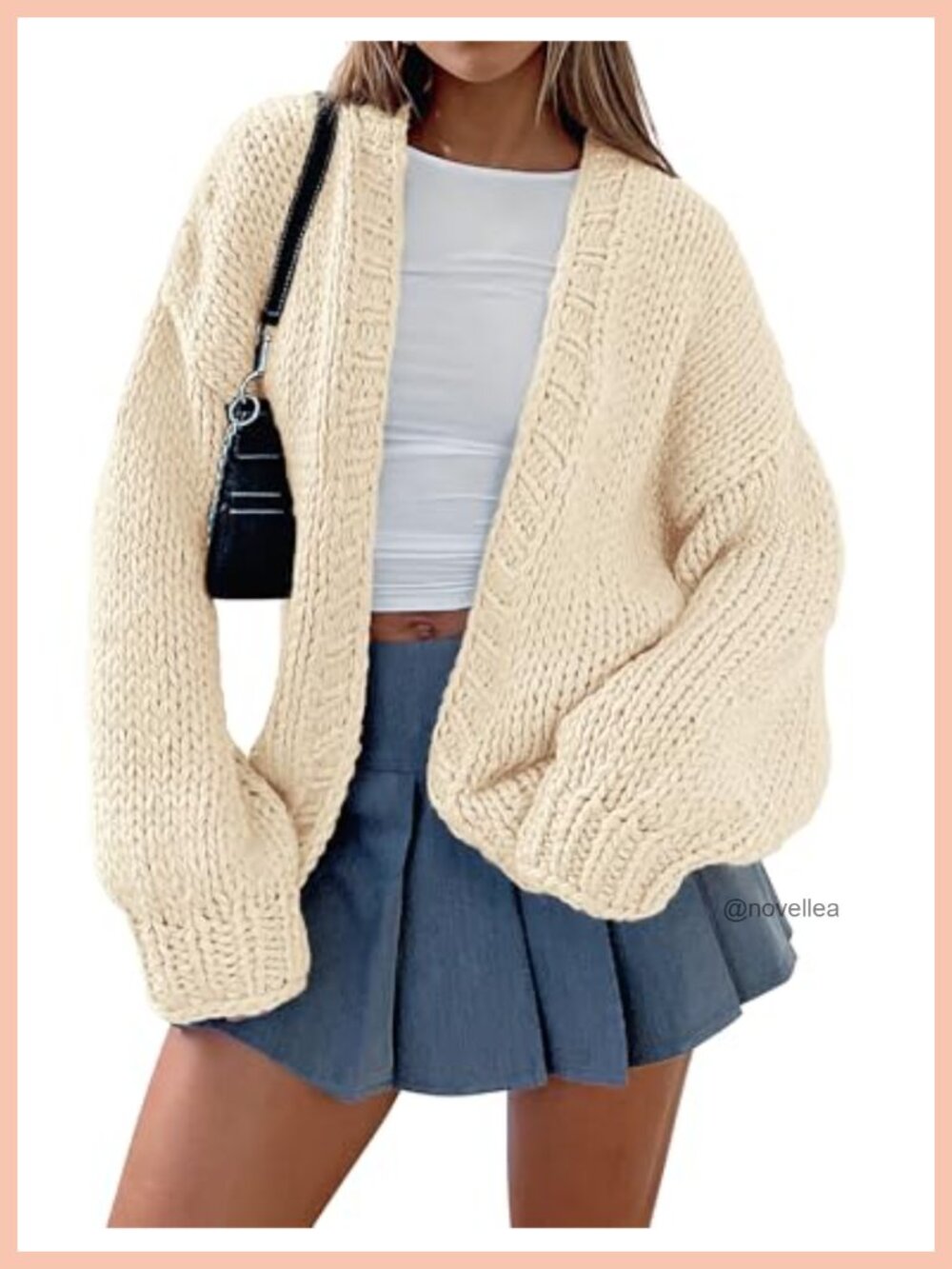 Open Front Cardigan Sweater Women Loose Fit Knit Fall Layering
